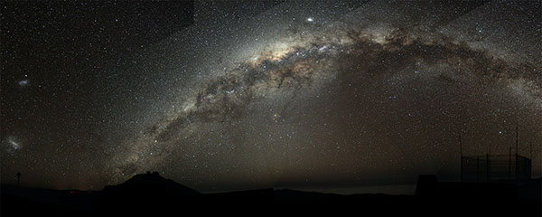 The night sky, showing the Milky Way