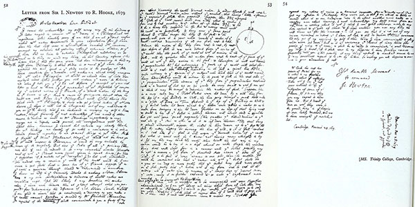 Newton's letter to Robert Hooke