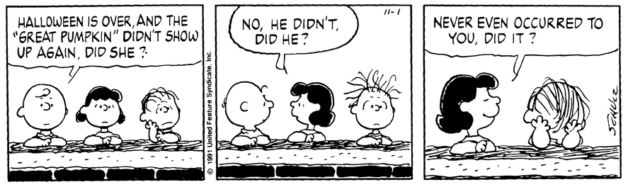 Peanuts with switched pronouns