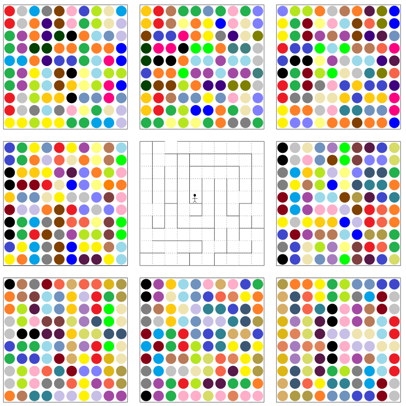 The boards with the coloured dots recoloured