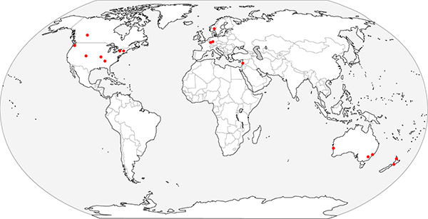 Map of measurement locations