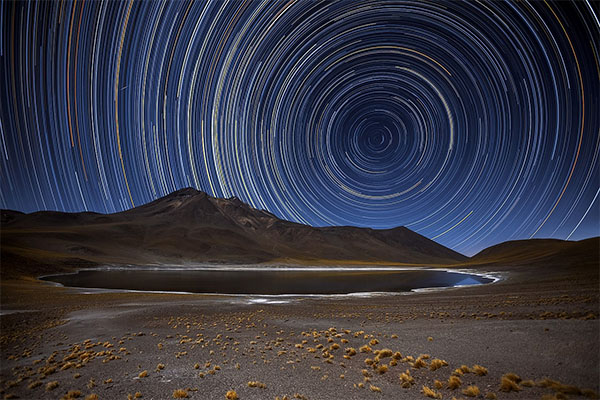 Star trails in the southern hemisphere