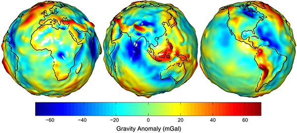 Earth Gravitational Model 2008 residuals