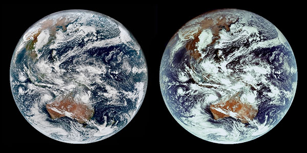 Himawari-KOMPSAT stereo image, cross-eyed