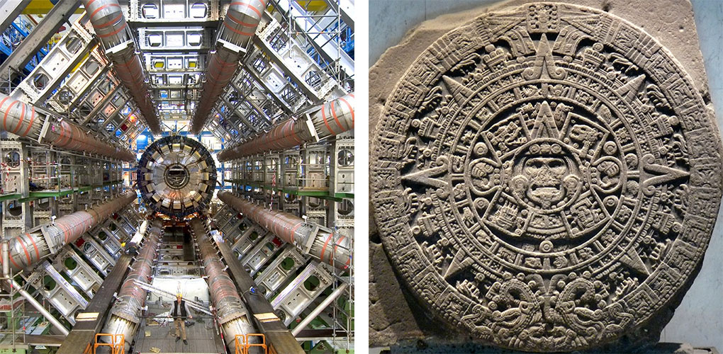 Large Hadron Collider, and Aztec calendar stone