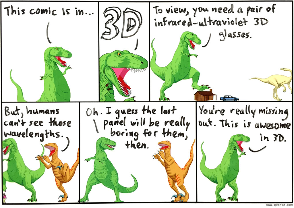 T-Rex totally leaps out of the screen at you!