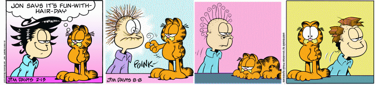 2009-09-28. Jon has a new hairstyle Garfield: Jon says it's fun-with-h...