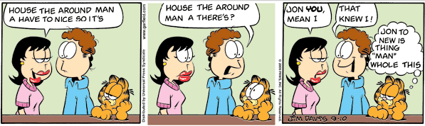 Reversed Text Garfield