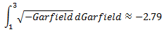 definite integral evaluates to approximately -2.79