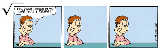 Square Root of (Literal) Minus Garfield