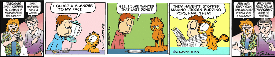 Garfield Plus Doonesbury Minus Newspapers
