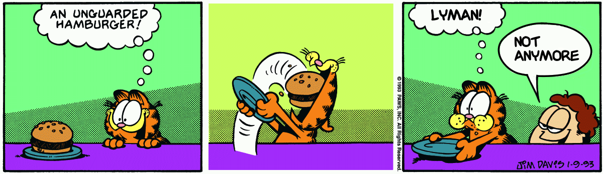 An unguarded hamburger.