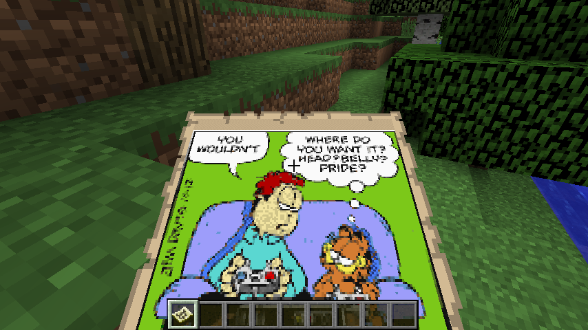 Garfield on a Minecraft Mapâ€‹ Item