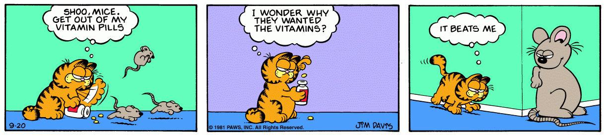 Garfield Minus Three Filler Panels Plus Joke Restored