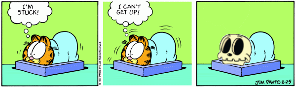 Garfield Plus a Convenient Skeleton Illustration
