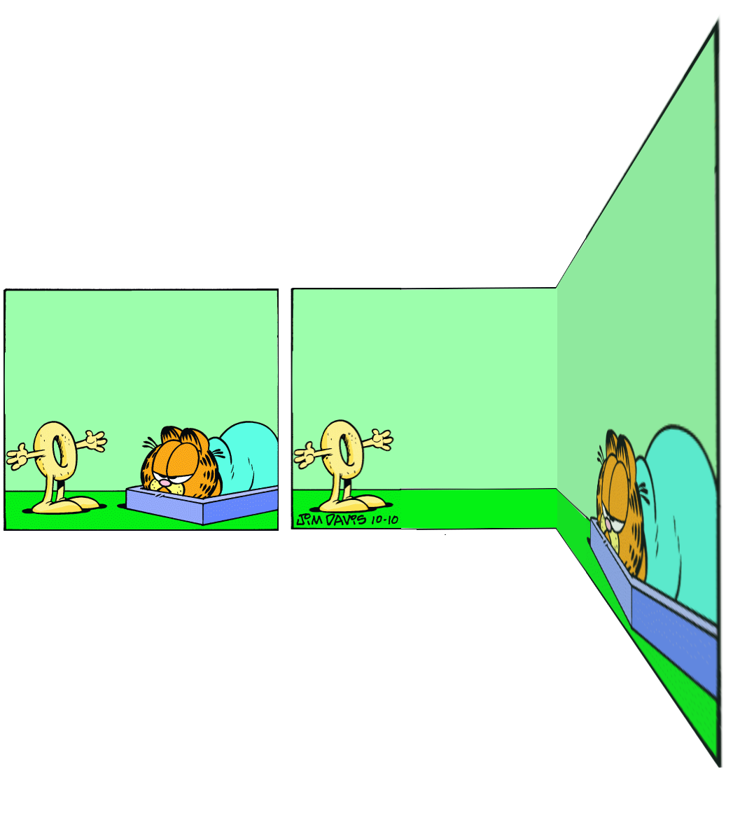 garfield b e n d s to escape bagel