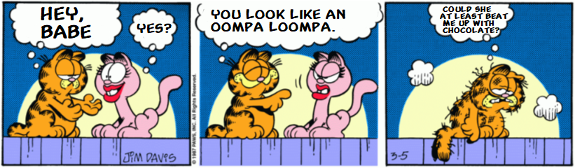 Garfield tells Arlene she looks like an Oompa Loompa