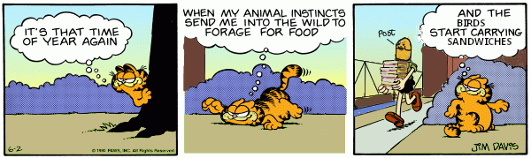 Garfield attempts to steal from a friendly