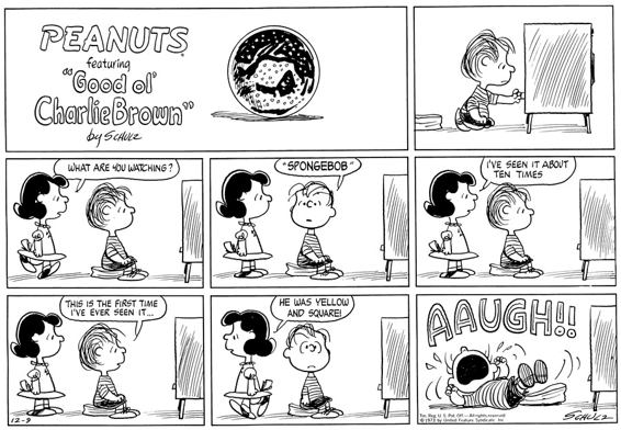 Linus watching SpongeBob Squarepants