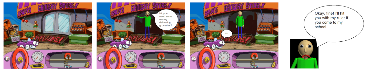 Putt-Putt and Baldi
