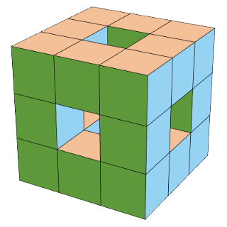 Image of a level 1 Menger sponge